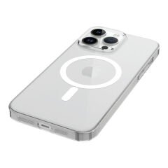 iPhone 14 Pro Kılıf Zore Wireless Şarj Özellikli Şeffaf Tek Kamera Çerçeveli Porto Kılıf-Renksiz