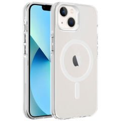 iPhone 13 Kılıf Zore M-safe Şarj Özellikli Buzlu Transparan C-Pro Sert Kılıf-Yeşil