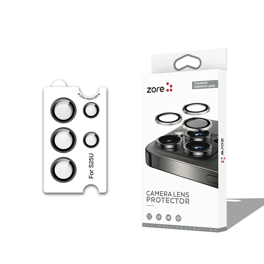 Galaxy S25 Ultra Zore CL-12 Premium Safir Parmak İzi Bırakmayan Anti-Reflective Kamera Lens Koruyucu-Gümüş