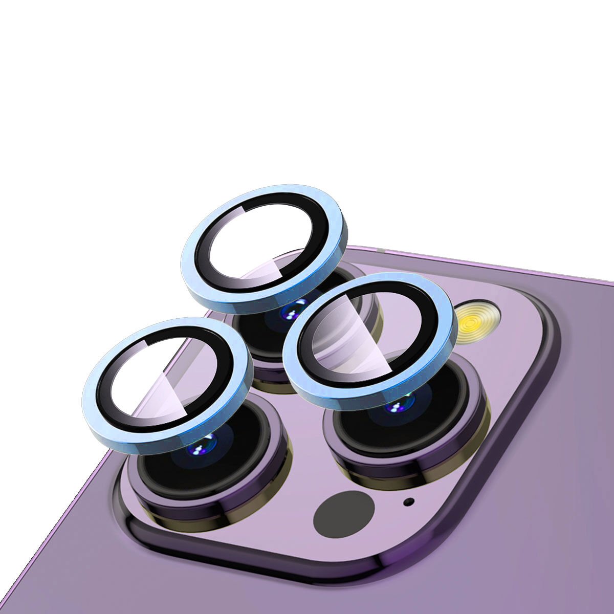 iPhone 13 Pro Max Zore CL-12 Premium Safir Parmak İzi Bırakmayan Anti-Reflective Kamera Lens Koruyucu-Sierra Mavi