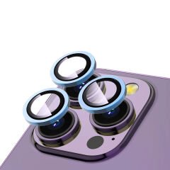 iPhone 13 Pro Max Zore CL-12 Premium Safir Parmak İzi Bırakmayan Anti-Reflective Kamera Lens Koruyucu-Sierra Mavi