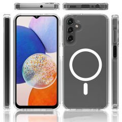 Galaxy S25 Plus Kılıf M-safe Şarj Özellikli Şeffaf Sert PC Zore Embos Kılıf-Şeffaf