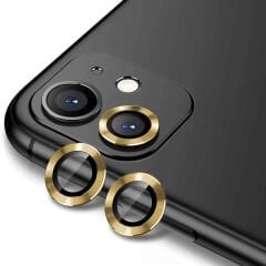 iPhone 14 Zore CL-12 Premium Safir Parmak İzi Bırakmayan Anti-Reflective Kamera Lens Koruyucu-Gold