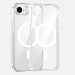 iPhone 16E Kılıf M-safe Şarj Özellikli Şeffaf Sert PC Zore Embos Kılıf-Şeffaf