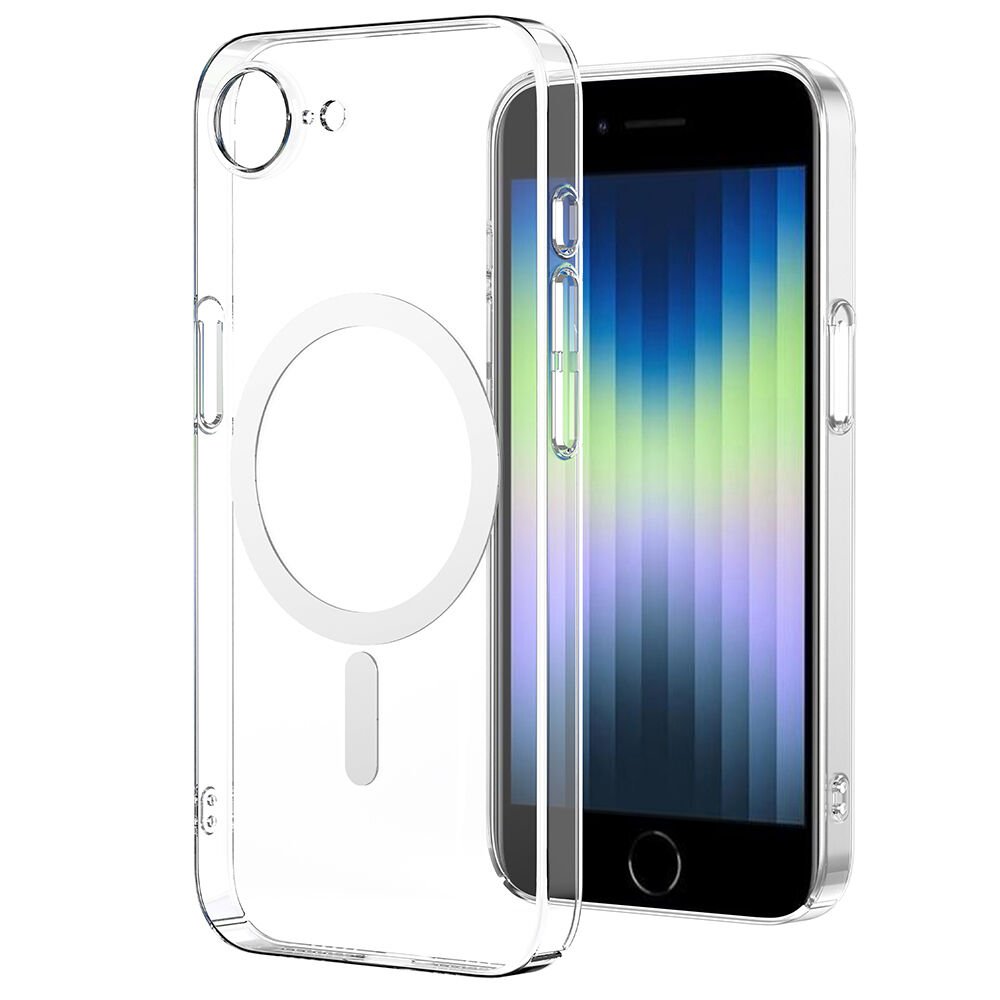 iPhone 16E Kılıf Zore M-safe Şarj Özellikli Şeffaf Kamera Çerçeveli Porto Kılıf-Şeffaf