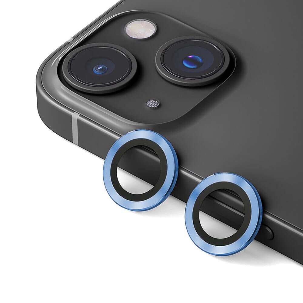 iPhone 14 Plus Zore CL-12 Premium Safir Parmak İzi Bırakmayan Anti-Reflective Kamera Lens Koruyucu-Mavi