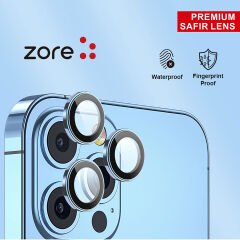 iPhone 14 Pro Zore CL-12 Premium Safir Parmak İzi Bırakmayan Anti-Reflective Kamera Lens Koruyucu-Gold
