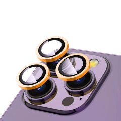 iPhone 14 Pro Max Zore CL-12 Premium Safir Parmak İzi Bırakmayan Anti-Reflective Kamera Lens Koruyucu-Gümüş