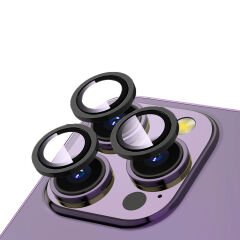 iPhone 14 Pro Max Zore CL-12 Premium Safir Parmak İzi Bırakmayan Anti-Reflective Kamera Lens Koruyucu-Siyah