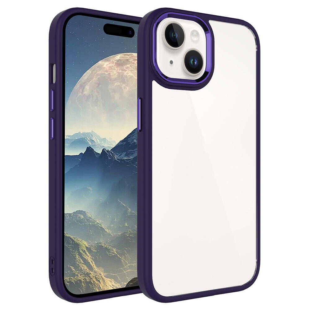 iPhone 15 Kılıf Zore Krom Kılıf-Derin Mor