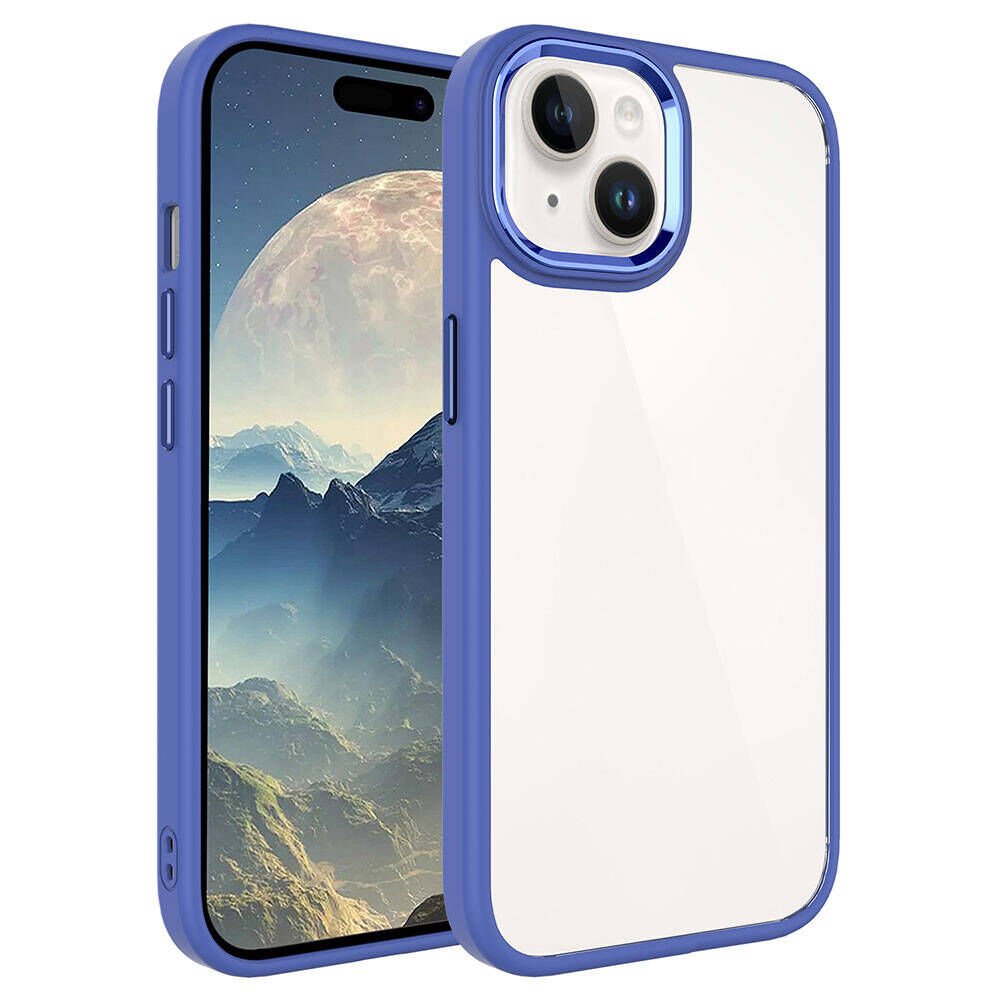 iPhone 15 Plus Kılıf Zore Krom Kılıf-Lavendery Gray