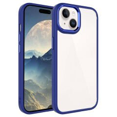 iPhone 15 Plus Kılıf Zore Krom Kılıf-Lacivert