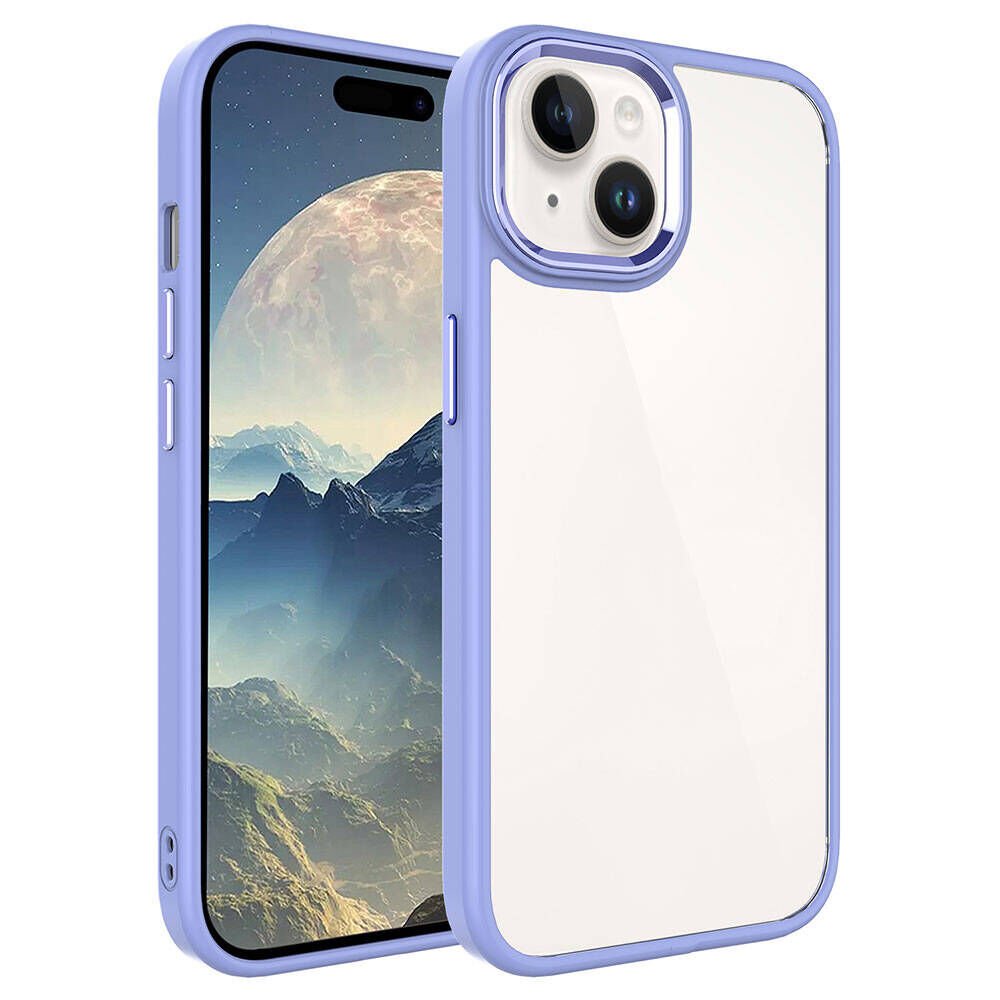 iPhone 15 Plus Kılıf Zore Krom Kılıf-Lila